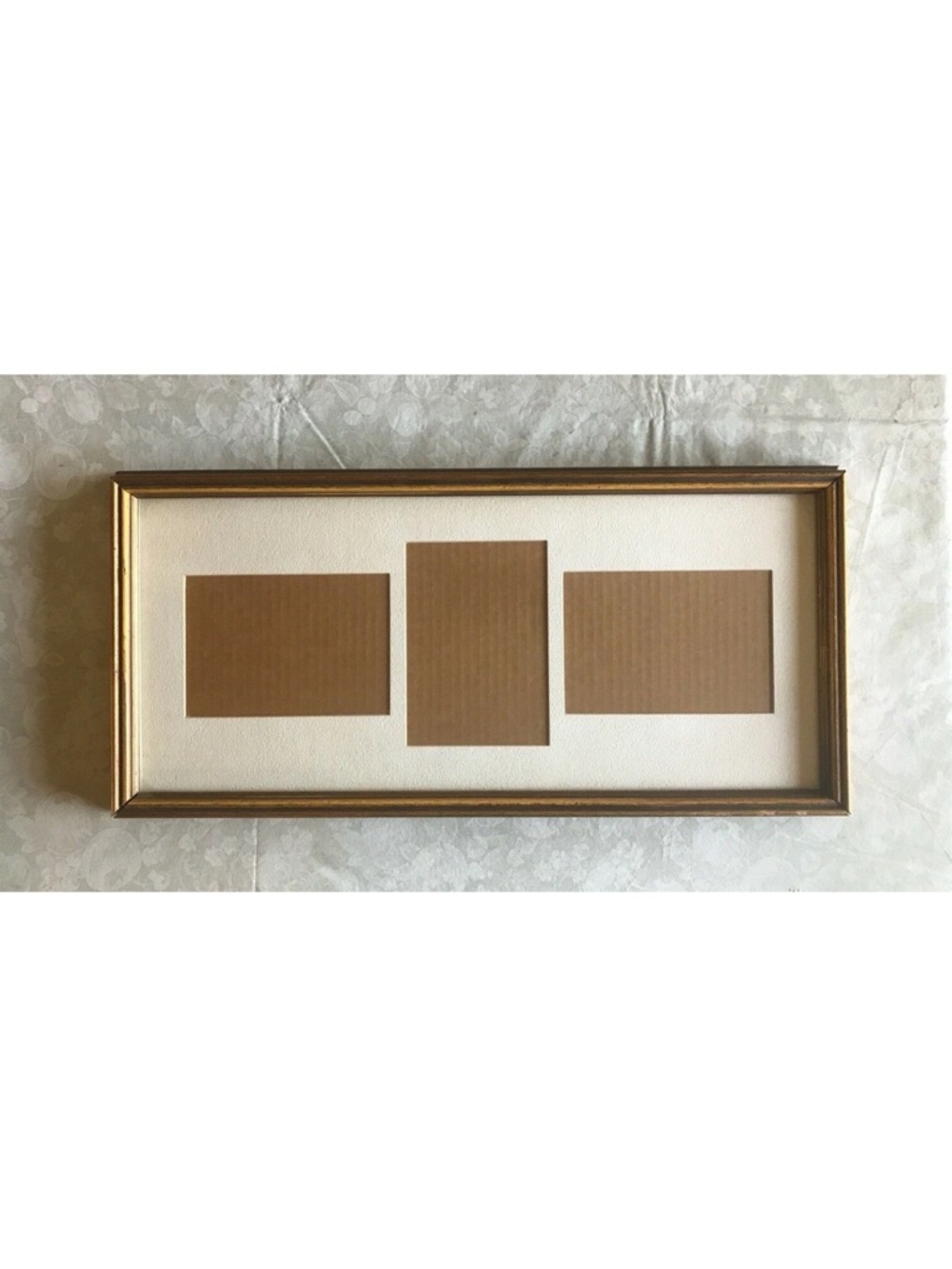 Vintage Wood Collage Frame with Mat for (3) 5"x7" pictures with NON-GLARE GLASS